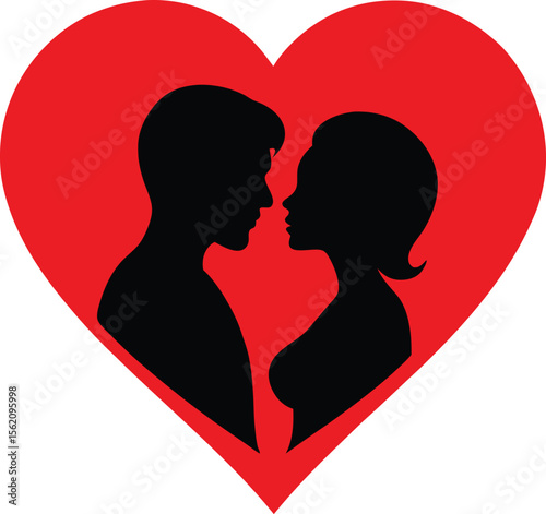 Silhouette of Couple in Love