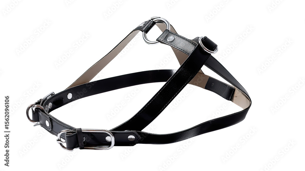 Black Leather Dog Harness: A stylish and durable black leather dog harness with silver-toned hardware. Perfect for walks and adventures. Black Leather Dog Harness: A stylish and durable black leather dog harness with silver-toned hardware. Perfect for walks and adventures.