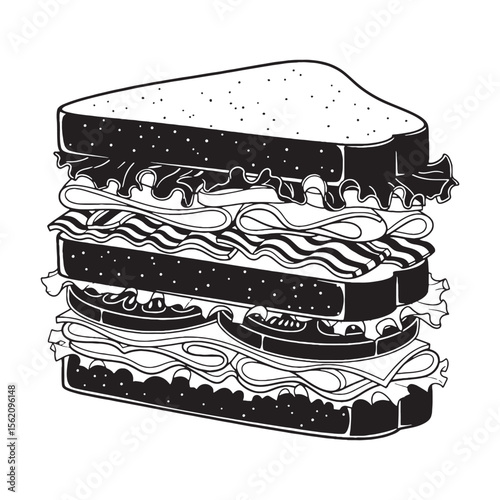 A classic meal, artistically styled – Sandwich silhouette expressed through Sandwich vector – Sandwich illustration

