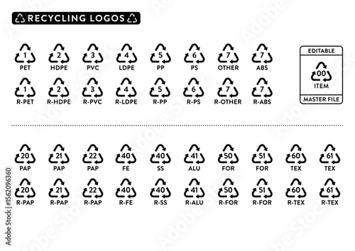 RECYCLING ECO LOGO ICON COLLECTION