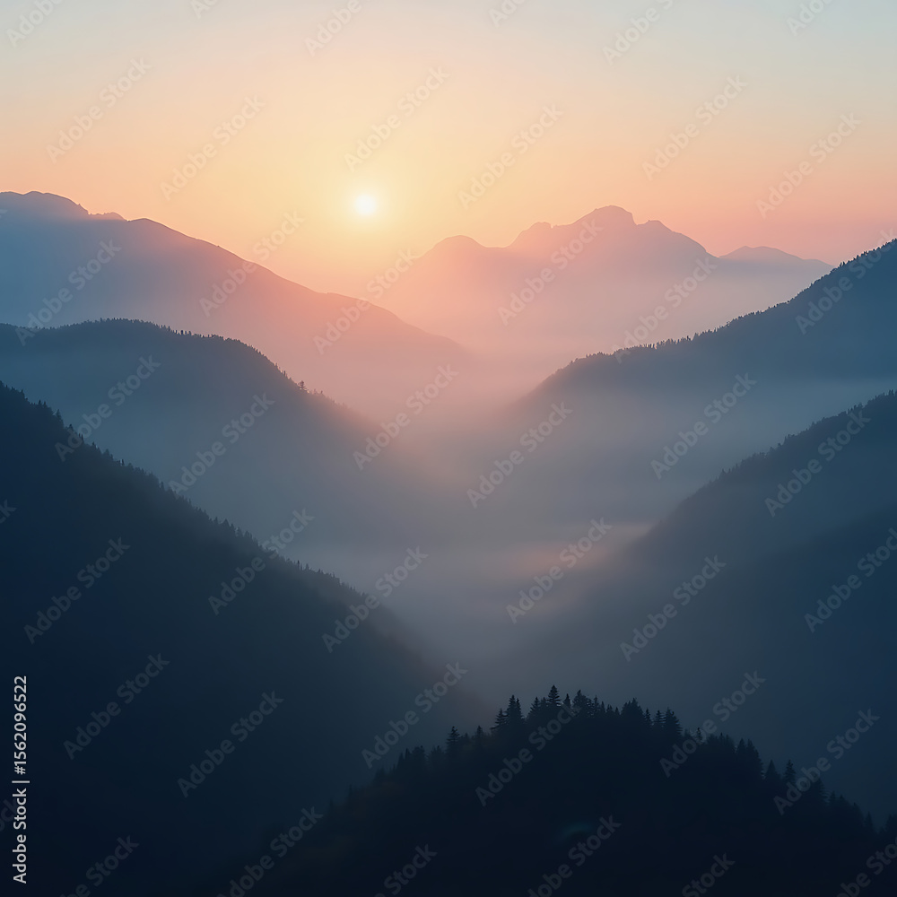 Obraz premium sunset in the mountains