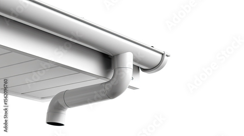 Modern Eaves Drainage System: A close-up shot highlighting the sleek design of a modern eaves drainage system, a testament to contemporary building innovation.