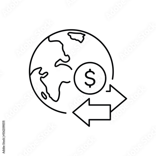 Capitalism icon vector outline logo sign