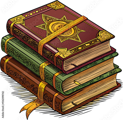 pile of old books illustration 