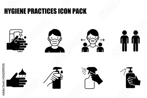 Hygiene Practices Icons for Public Places