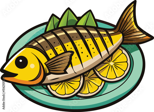 illustration of cooked delicious fish