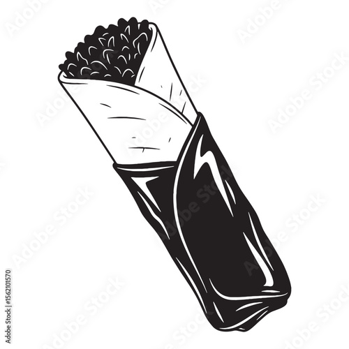 A flavorful wrap in motion – Shawarma silhouette styled in dynamic Shawarma vector – Shawarma illustration

