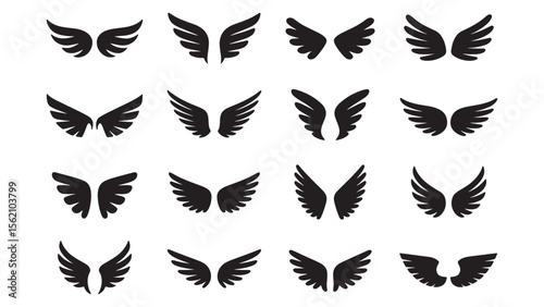 Collection of 20 Unique Wing Icons Vector EPS Design
