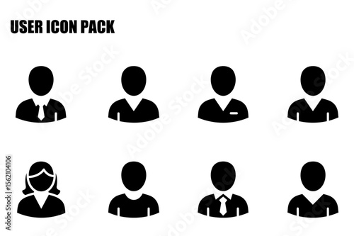 User icons of diverse business professionals in formal attire. Simple, stylized representations of male and female figures in various professional settings.