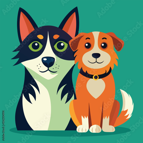 Black and orange pets together animals