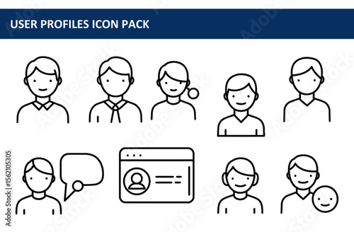 User profile icons, various demographics in casual and formal attire, neutral expressions, diverse poses in an online setting. Generic user profiles for a social media platform.