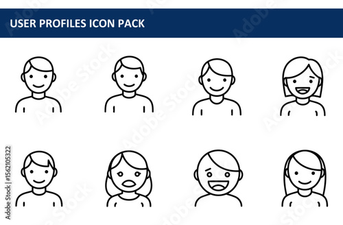 User profile icons featuring diverse demographics in various emotional states.