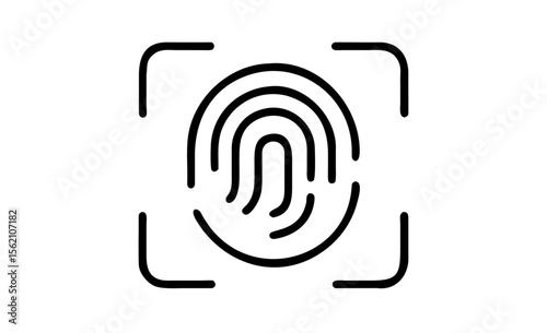  digital fingerprint scanner icon, representing security and biometric identification