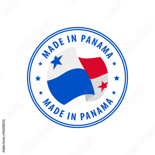 Panama - Nation Label Icon. Country Flag Sticker. Vector illustration.