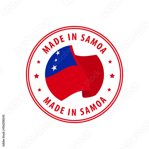 Samoa - Nation Label Icon. Country Flag Sticker. Vector illustration.