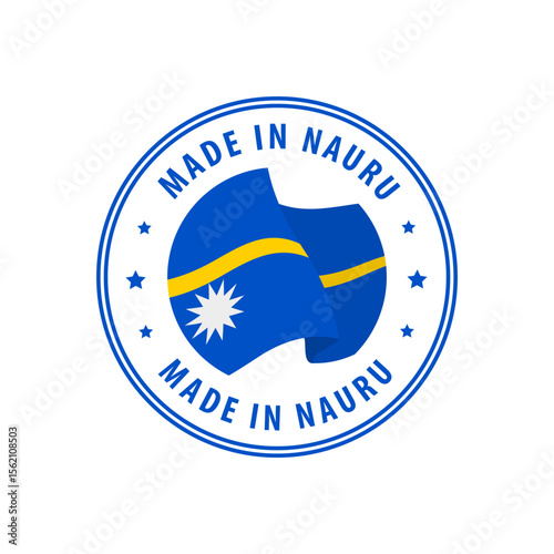 Nauru - Nation Label Icon. Country Flag Sticker. Vector illustration.