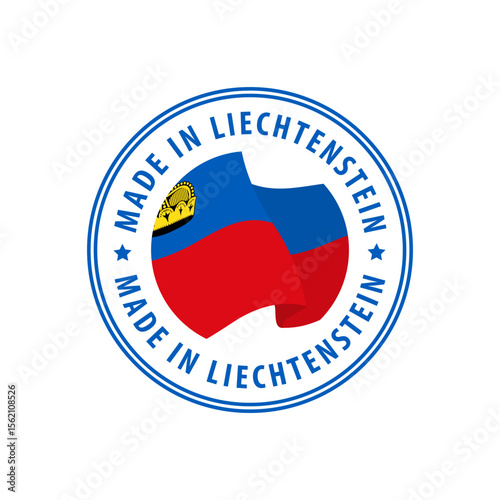 Liechtenstein - Nation Label Icon. Country Flag Sticker. Vector illustration.