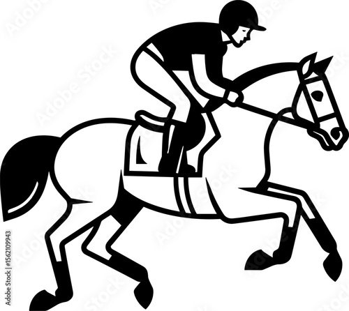 Bold Equestrian Sport: Jockey and Horse in Dynamic Race