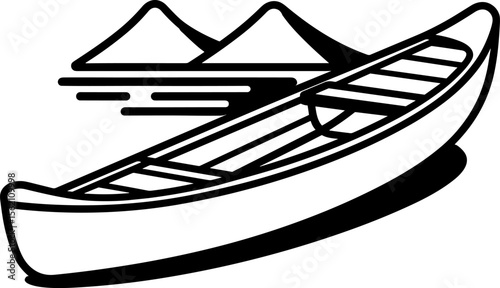 Canoe on the Lake: A Serene Journey Amidst Mountains
