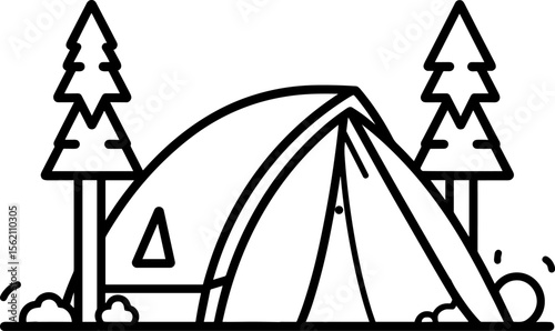 Minimalist Camping Adventure: Tent in Nature's Embrace