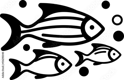 Elegant Fish Icon: Aquatic Life in Minimalist Design