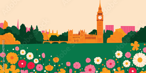 A vibrant illustrated lands...