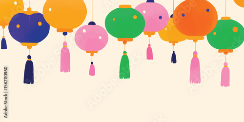 An array of colorful lanter...