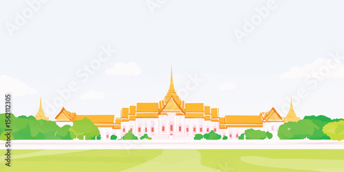 Grand Palace illustration. Capturing the grandeur and intricate details of the landmark.