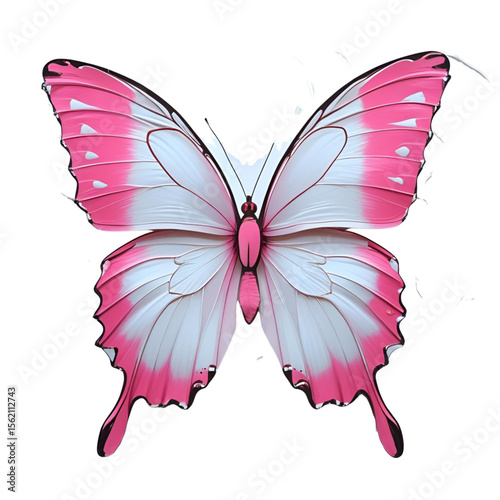 A Pink and white color butterfly