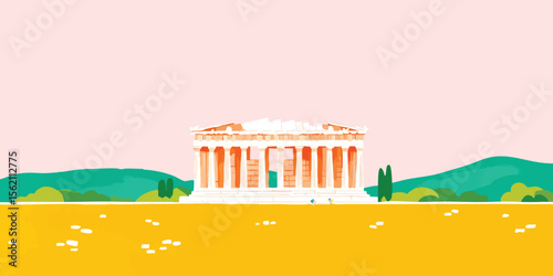 Iconic Parthenon illustrati...