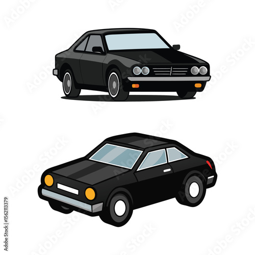 Cartoon Cars icons collection. Vector illustration in flat style. Cars and vehicles transport concept.