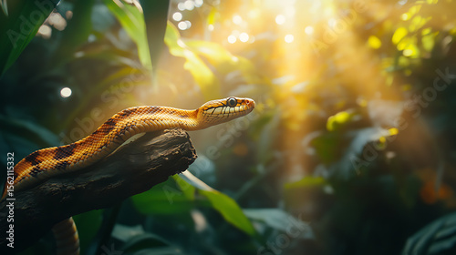 Forest python snake poised in calm moment high resolution picture