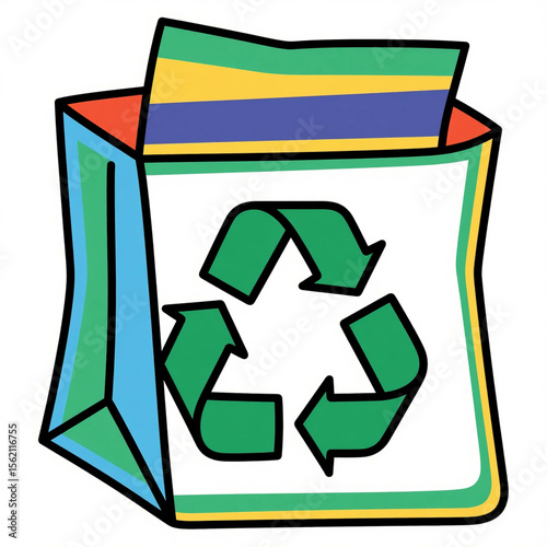 Recycle sign or  Packaging sign vector illustration, International symbol used on packaging to remind people to dispose of it in a bin instead of littering, The universal recycling symbol isolated.