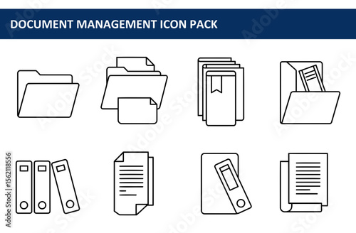 Document management icons depicting various file storage methods in a simple, clean design.
