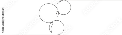 Round shape in continuous line drawing style. Minimalist round shape modification sketch in black lines isolated on white background. Vector illustration