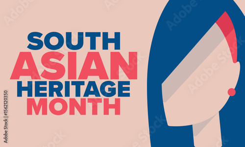 South Asian Heritage Month. Celebrate the diverse cultures and histories of South Asia. Traditional pattern. Creative art poster. Vector illustration