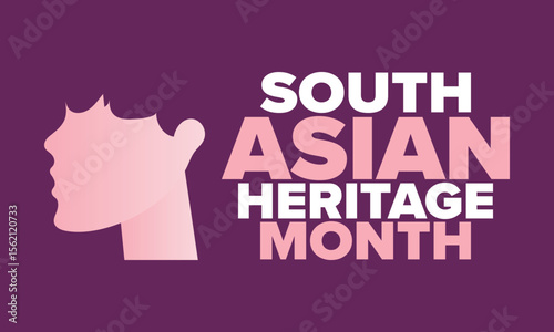 South Asian Heritage Month. Celebrate the diverse cultures and histories of South Asia. Traditional pattern. Creative art poster. Vector illustration