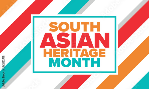 South Asian Heritage Month. Celebrate the diverse cultures and histories of South Asia. Traditional pattern. Creative art poster. Vector illustration
