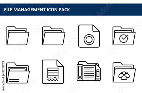 File management icons depicting various file types and actions.