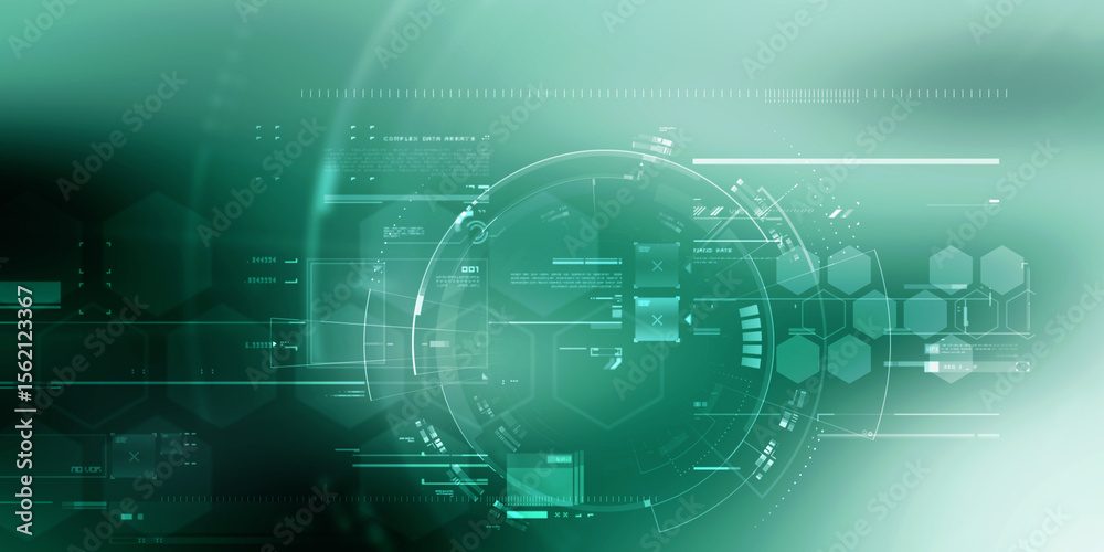 Fototapeta premium 2d illustration Abstract futuristic electronic circuit technology background 