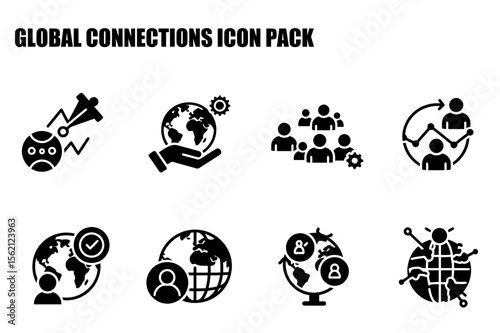 Global connections icon pack