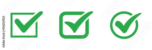 Green Tick Mark with Checkbox Icon – UI/UX Checkmark Symbol for App & Web | Vector on