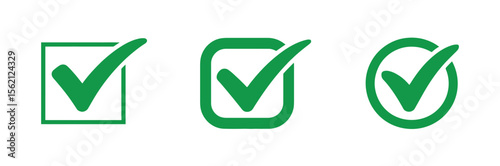 Green Tick Mark with Checkbox Icon – UI/UX Checkmark Symbol for App & Web | Vector on