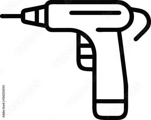Outline of a pneumatic air blow gun, tool for blowing dust or fluids