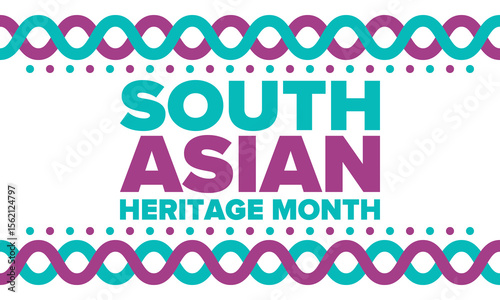 South Asian Heritage Month. Celebrate the diverse cultures and histories of South Asia. Traditional pattern. Creative art poster. Vector illustration