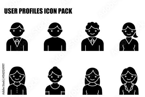 User profile icons for various demographics in business attire. Neutral expressions with a frontal pose against a plain background.