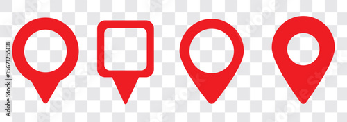Location pin icon set. Map navigation line style symbol. Gps location sign