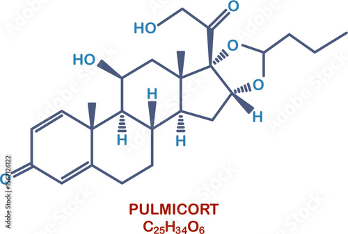 Chemical structure of budesonide or pulmicort, component of inhalers