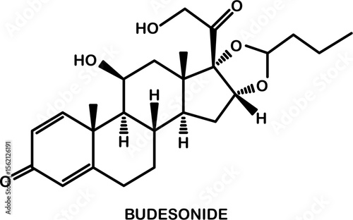 Chemical structure of budesonide or pulmicort, component of inhalers