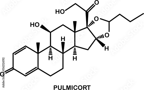Chemical structure of budesonide or pulmicort, component of inhalers